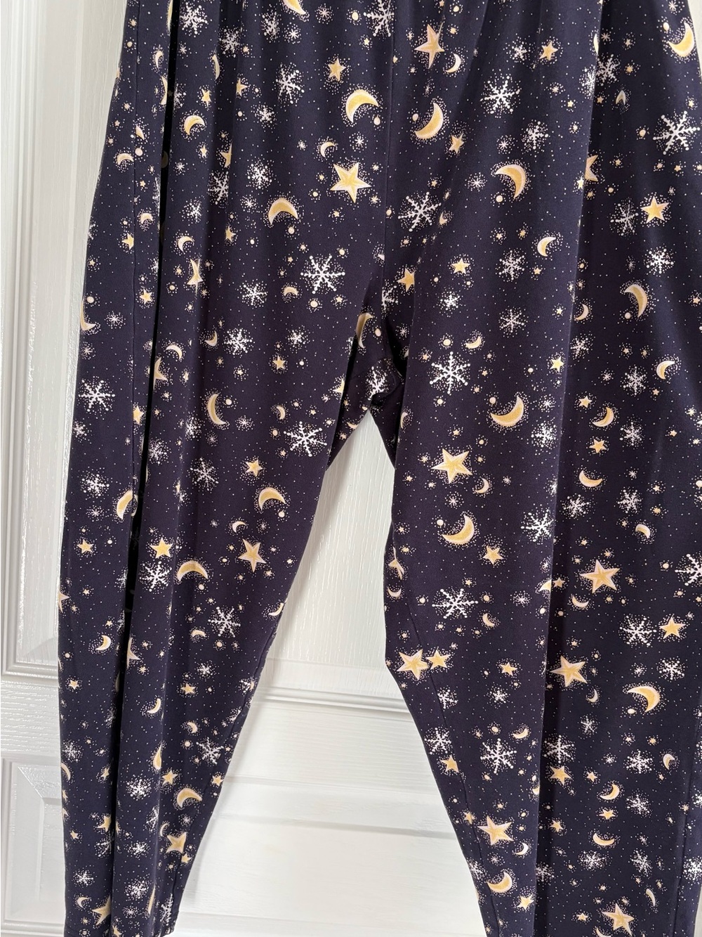 Navy Pajama Bottoms with Cream Stars & Moons